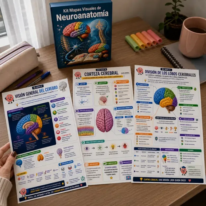Kit Mapas Visuales de Neuroanatomía listo para estudiar